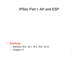 Ipsec Part I: AH and ESP