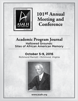 Academic Program Journal Hallowed Grounds: Sites of African American Memory