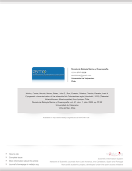 Redalyc.Cytogenetic Characterization of the Silverside Fish Odontesthes