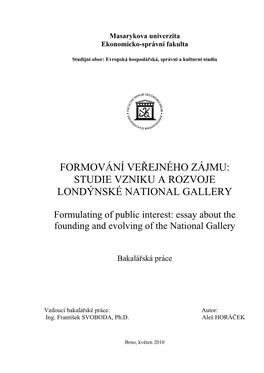 Formování Veřejného Zájmu: Studie Vzniku a Rozvoje Londýnské National Gallery