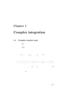 Complex Integration