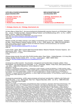Giugno-Dicembre 2010 / New Acquisitions List