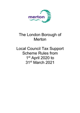 2020-21 Council Tax Support Scheme