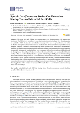 Specific Desulfuromonas Strains Can Determine Startup Times Of