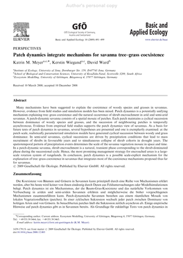 Patch Dynamics Integrate Mechanisms for Savanna Tree–Grass Coexistence Katrin M