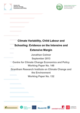 Climate Variability, Child Labour and Schooling