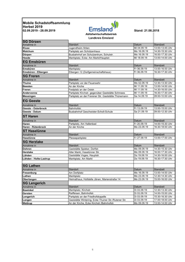 Mobile Schadstoffsammlung Herbst 2019 SG Dörpen EG Emsbüren SG