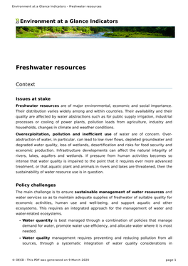 Freshwater Resources