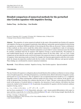 Detailed Comparison of Numerical Methods for the Perturbed Sine-Gordon Equation with Impulsive Forcing