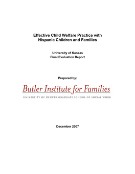 Effective Child Welfare Practice with Hispanic Children and Families