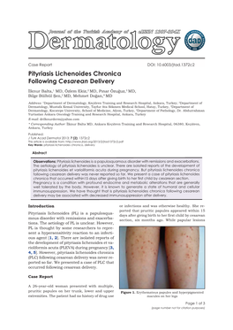 Pityriasis Lichenoides Chronica Following Cesarean Delivery