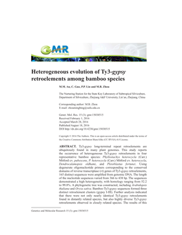 Heterogeneous Evolution of Ty3-Gypsy Retroelements Among Bamboo Species