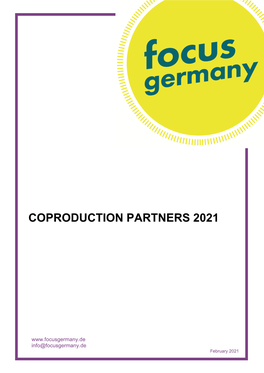 Coproduction Partners 2021 Film- Und Medienstiftung NRW