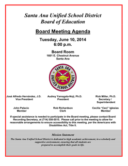 Santa Ana Unified School District Board of Education