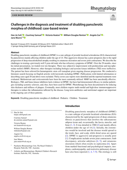 Challenges in the Diagnosis and Treatment of Disabling Pansclerotic Morphea of Childhood: Case-Based Review