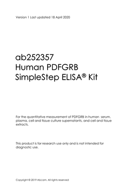 Ab252357 Human PDFGRB Simplestep ELISA® Kit