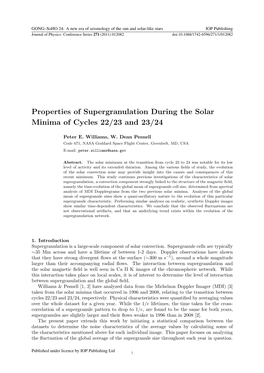 Properties of Supergranulation During the Solar Minima of Cycles 22/23 and 23/24