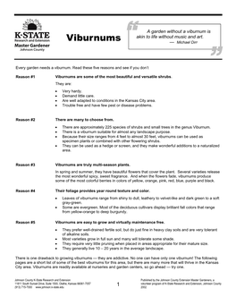 Viburnums “ — Michael Dirr