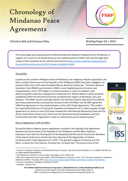 Chronology of Mindanao Peace Agreements