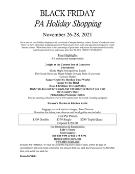 BLACK FRIDAY PA Holiday Shopping