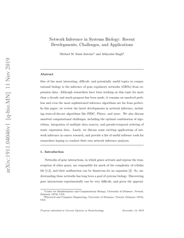 Network Inference in Systems Biology: Recent Developments, Challenges, and Applications