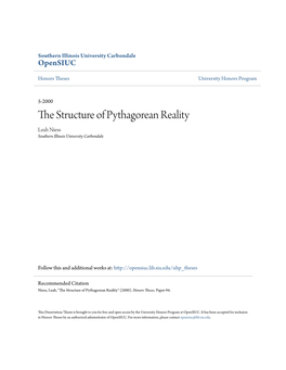 The Structure of Pythagorean Reality