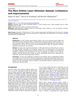 Limitations of the Mars Orbiter Laser Altimeter Dataset