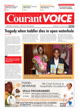 Tragedy When Toddler Dies in Open Waterhole CATHY DLODLO at the Time of the Incident