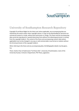 University of Southampton Research Repository