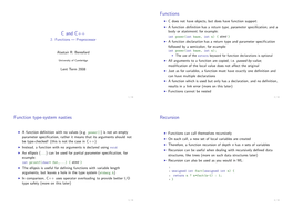 C and C++ Body Or Statement; for Example: Int Power(Int Base, Int N) { Stmt } 2