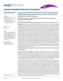 An Assessment of the Polar Weather Research and Forecasting (WRF