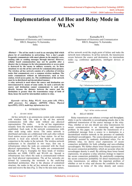 Implementation of Ad Hoc and Relay Mode in WLAN