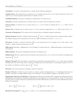 Barry Mcquarrie's Calculus I Glossary Asymptote: a Vertical Or Horizontal