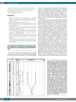 A Novel Telomeric (~ 285 Kb) Α-Thalassemia Deletion Leading to A