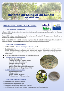 Rivières Du Loing Et Du Lunain Site Natura 2000