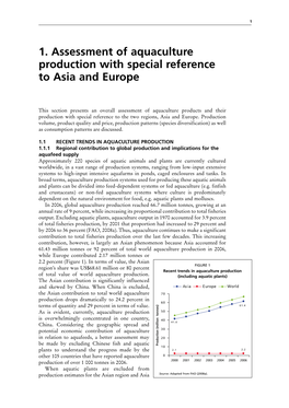 1. Assessment of Aquaculture Production with Special Reference to Asia and Europe