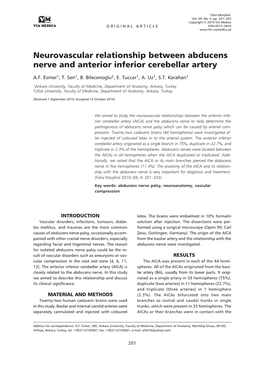 Neurovascular Relationship Between Abducens Nerve and Anterior Inferior Cerebellar Artery