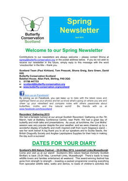 Welcome to Our Spring Newsletter