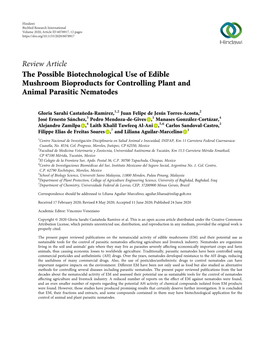 The Possible Biotechnological Use of Edible Mushroom Bioproducts for Controlling Plant and Animal Parasitic Nematodes