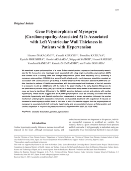 Cardiomyopathy-Associated 5) Is Associated with Left Ventricular Wall Thickness in Patients with Hypertension