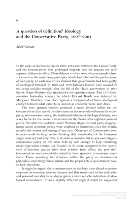 A Question of Definition? Ideology and the Conservative Party, 1997–2001
