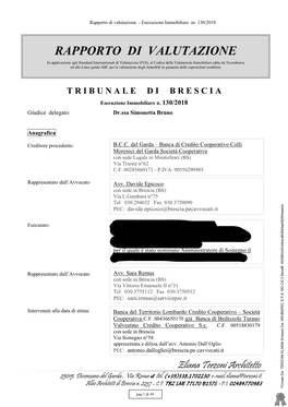 Rapporto Di Valutazione - Esecuzione Immobiliare Nr