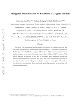 Marginal Deformations of Heterotic G2 Sigma Models