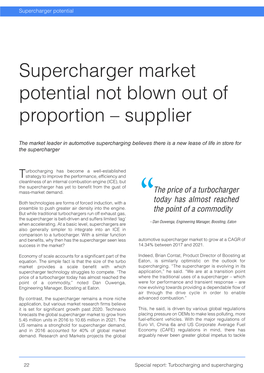 Turbocharging and Supercharging Supercharger Potential