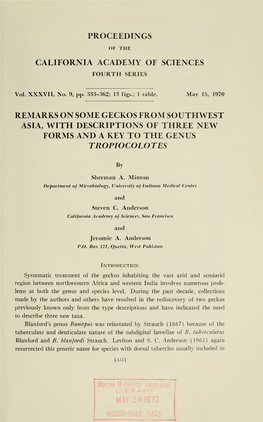 Proceedings of the California Academy of Sciences, 4Th Series