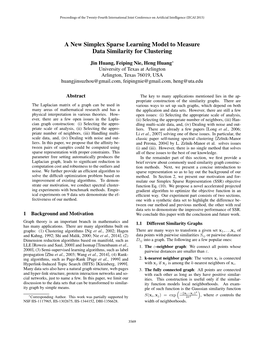 A New Simplex Sparse Learning Model to Measure Data Similarity for Clustering