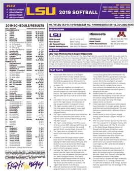 2019 SOFTBALL WCWS APPEARANCES /Lsusoftball 2001 • 2004 • 2012 @Lsusoftball 2015 • 2016 • 2017