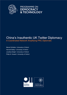 China's Inauthentic UK Twitter Diplomacy
