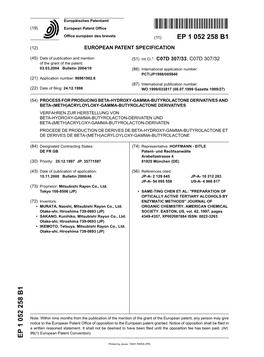 Process for Producing Beta-Hydroxy-Gamma