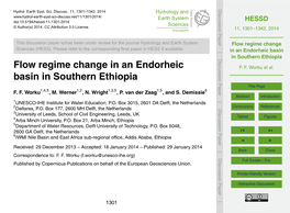 Flow Regime Change in an Endorheic Basin in Southern Ethiopia 5 Conclusions F